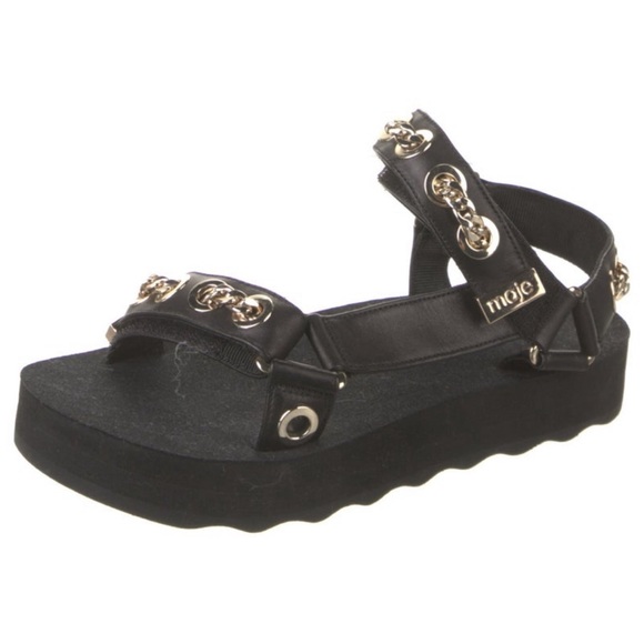 Maje Frankie Chain-Embellished Leather Sandals Size 36 - Picture 3 of 11